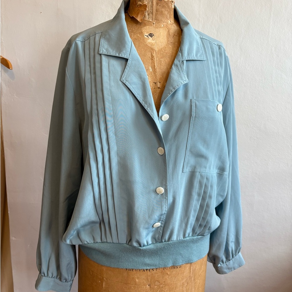 Light Blue Button-Up Blouse